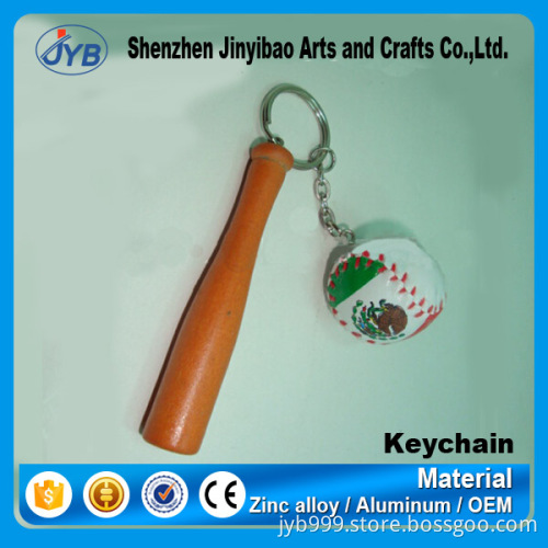 custom hot sale sports souvenir keyrings plastic baseball stick keychain